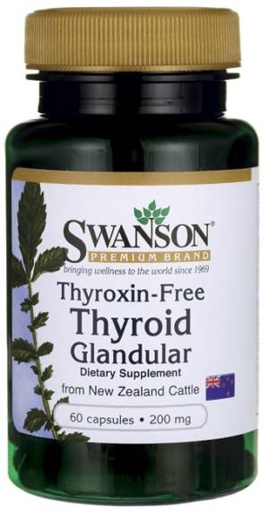 Thyroid Glandular, 200mg Thyroxin-Free - 60 caps